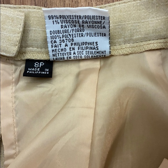 Le Suit Lined Tan Pin Strip Women's Blazer and Skirt Set - Picture 13 of 16